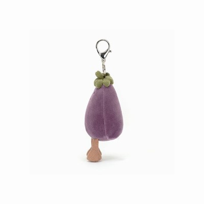 Jellycat Vivacious Vegetable Aubergine Bag Charm New Zealand | NBIZL3145